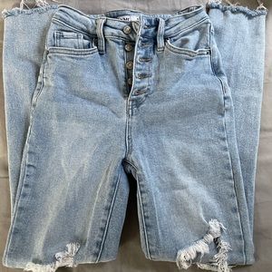 Very High Rise Lightwash Skinny Jeans